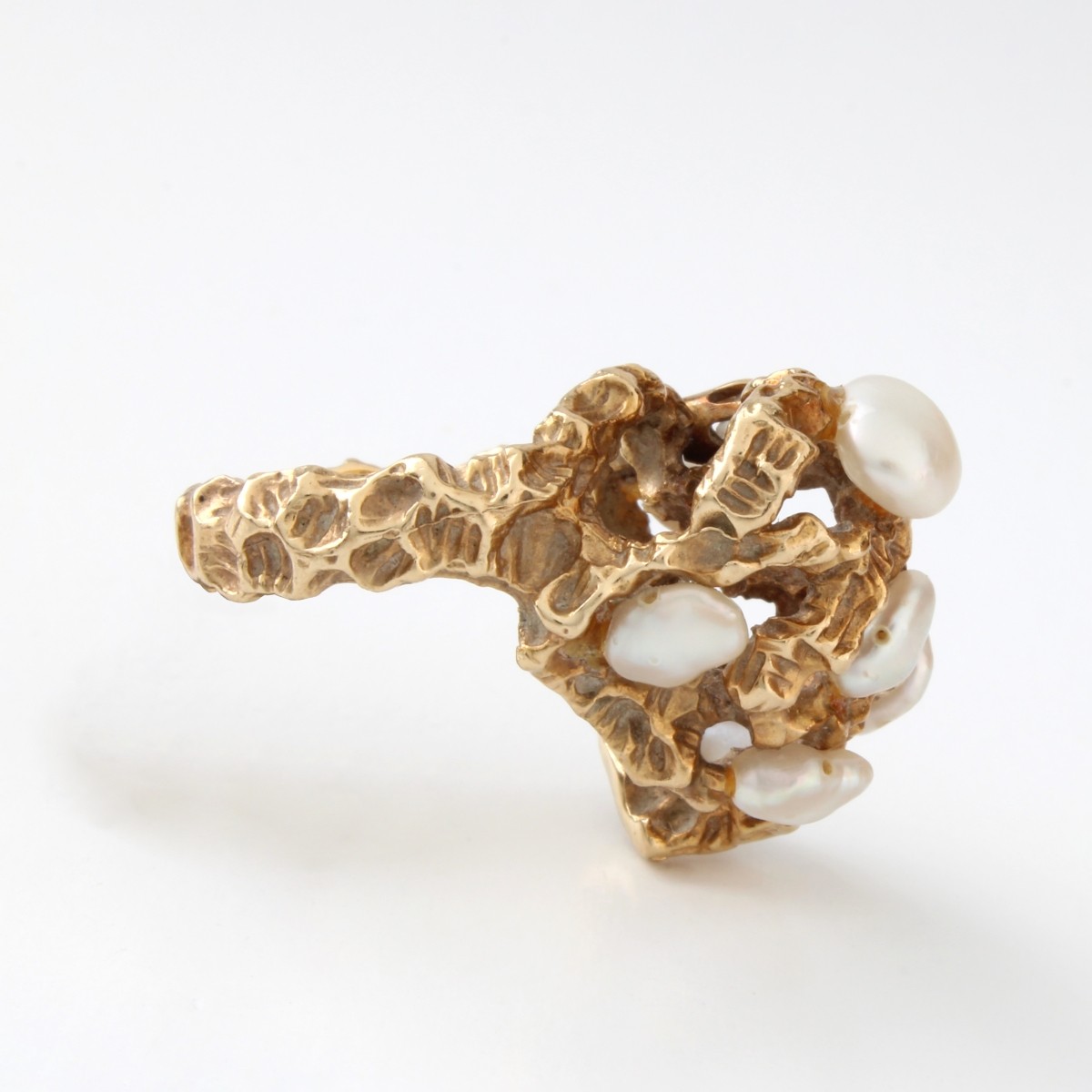 Pearl, Diamond and 14K Ring