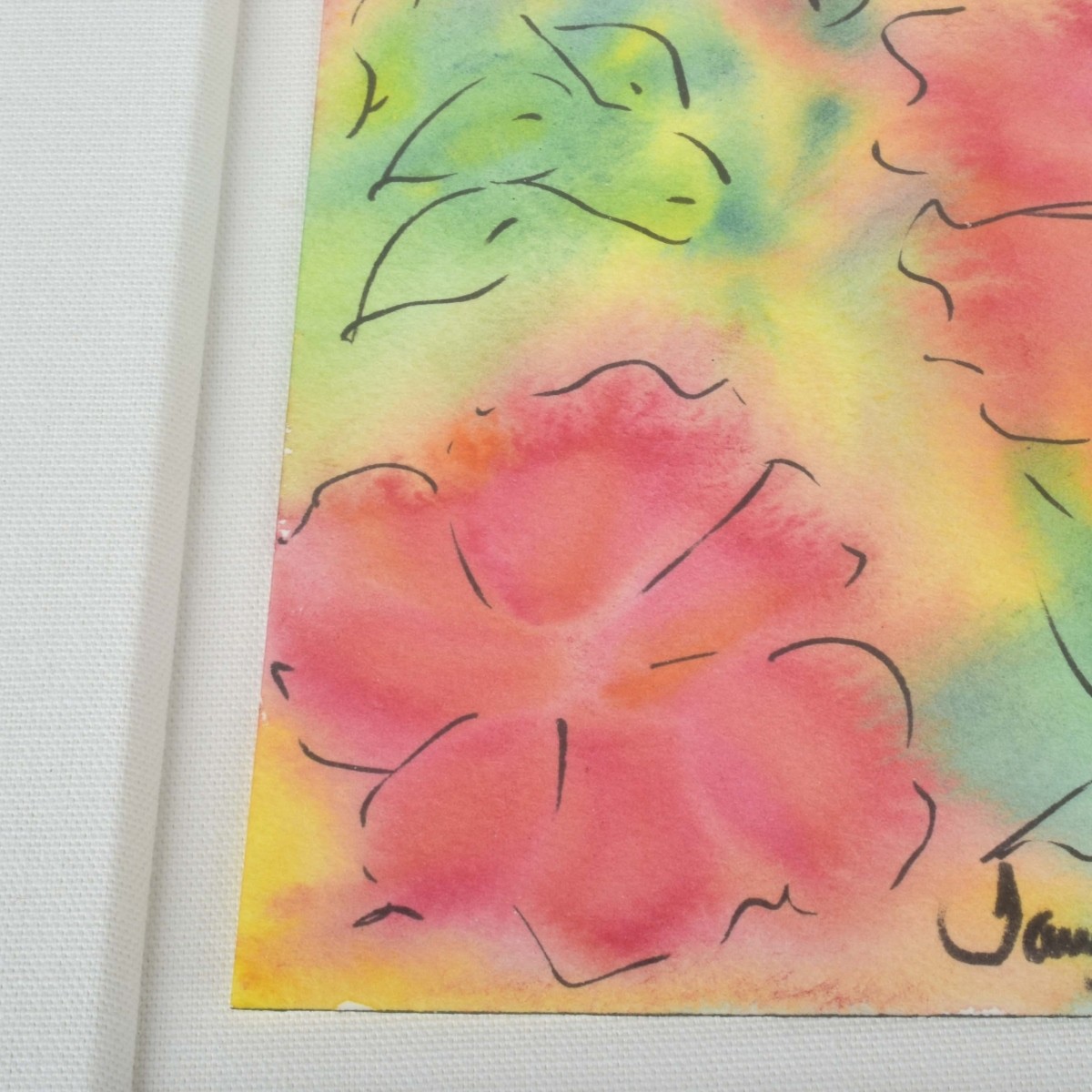 Water Color on Paper Depicting Flowers