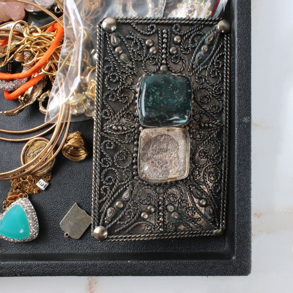 Tray Lot of Vintage Costume Jewelry