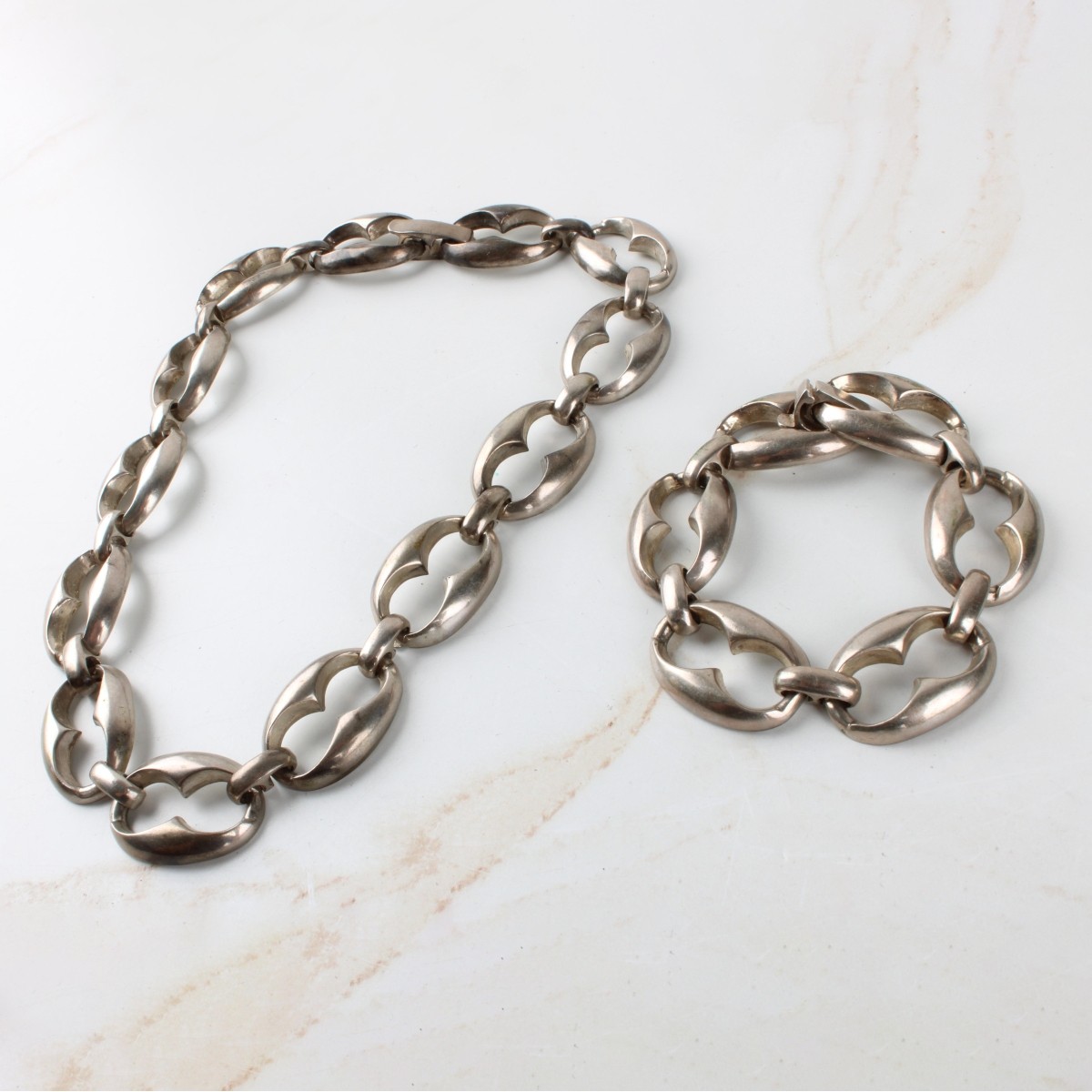 Sterling Silver Necklace and Bracelet