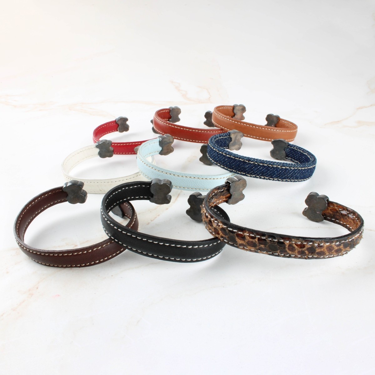 Leather and Silver Cuff Bracelets