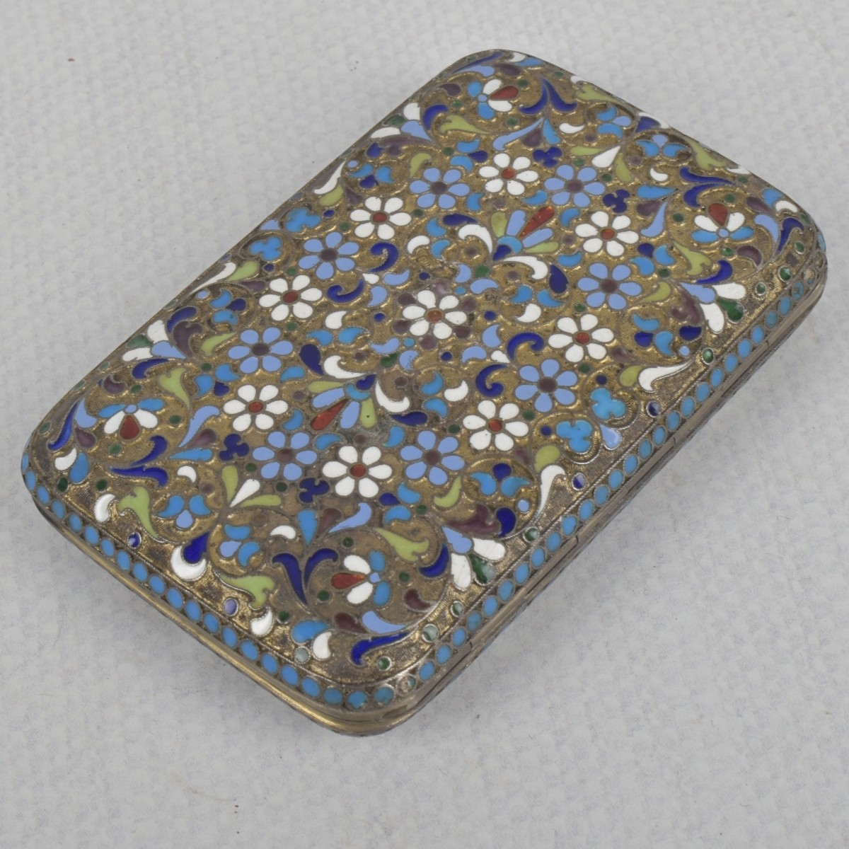 Russian 88 Silver Gilt and Cloisonne Enamel Cup