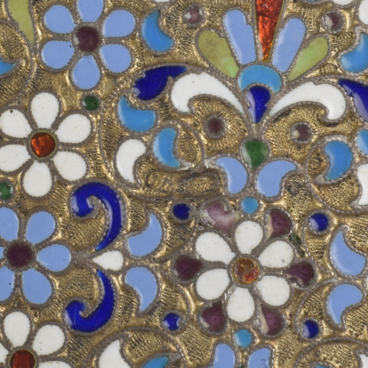 Russian 88 Silver Gilt and Cloisonne Enamel Cup
