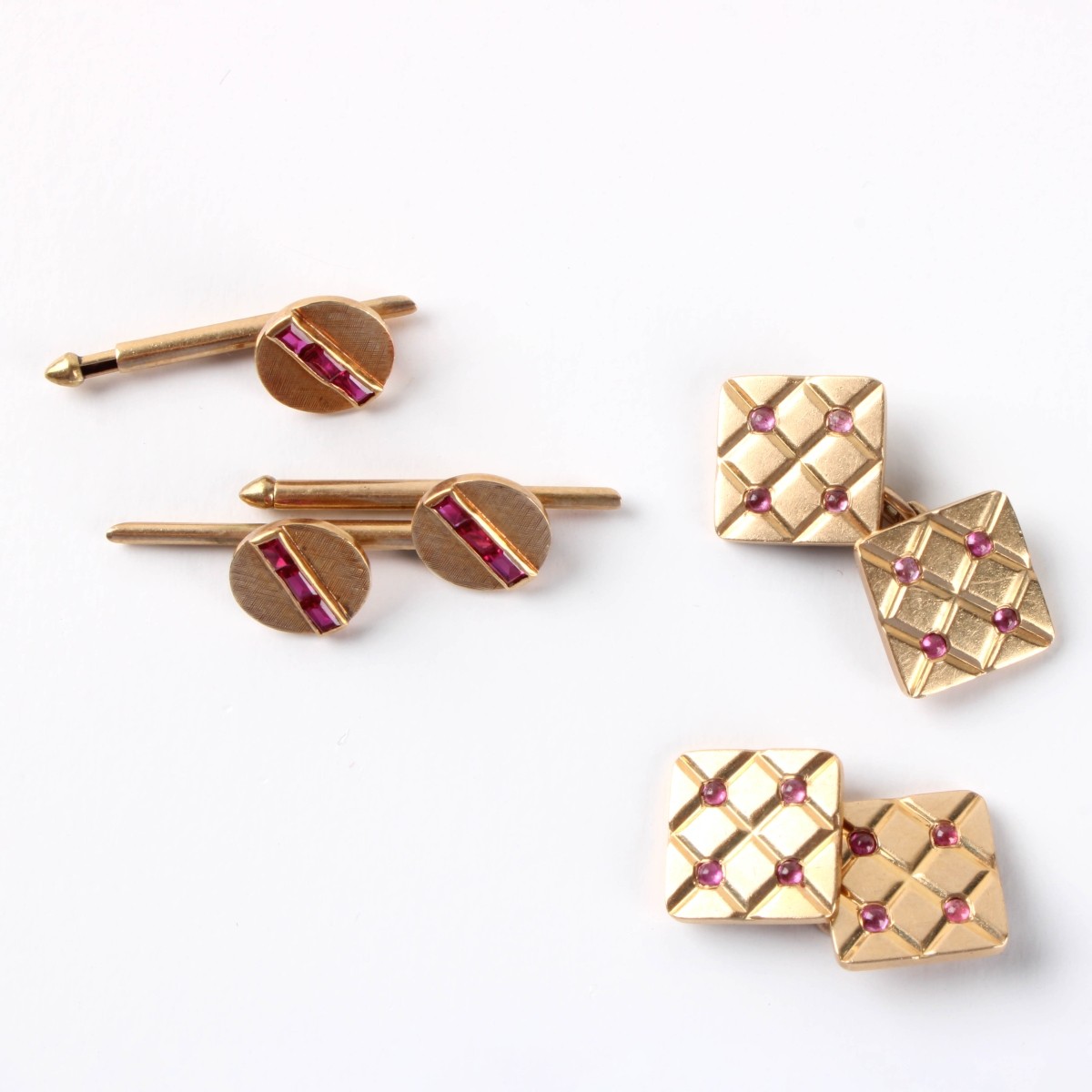 Ruby and 14K Dress Shirt Set