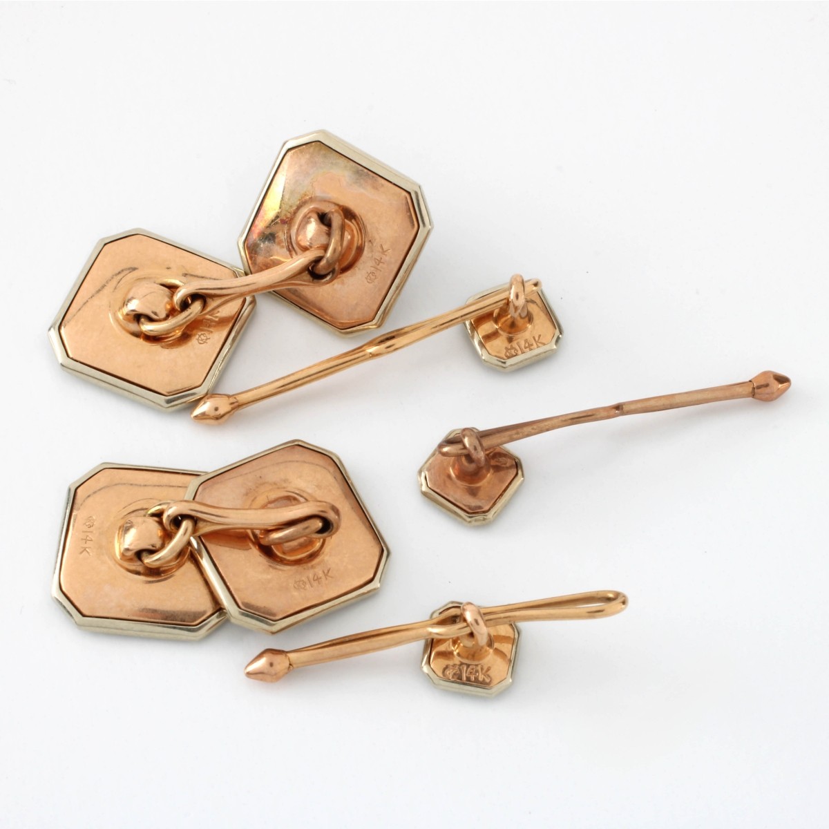 14K and MOP Dress Shirt Set