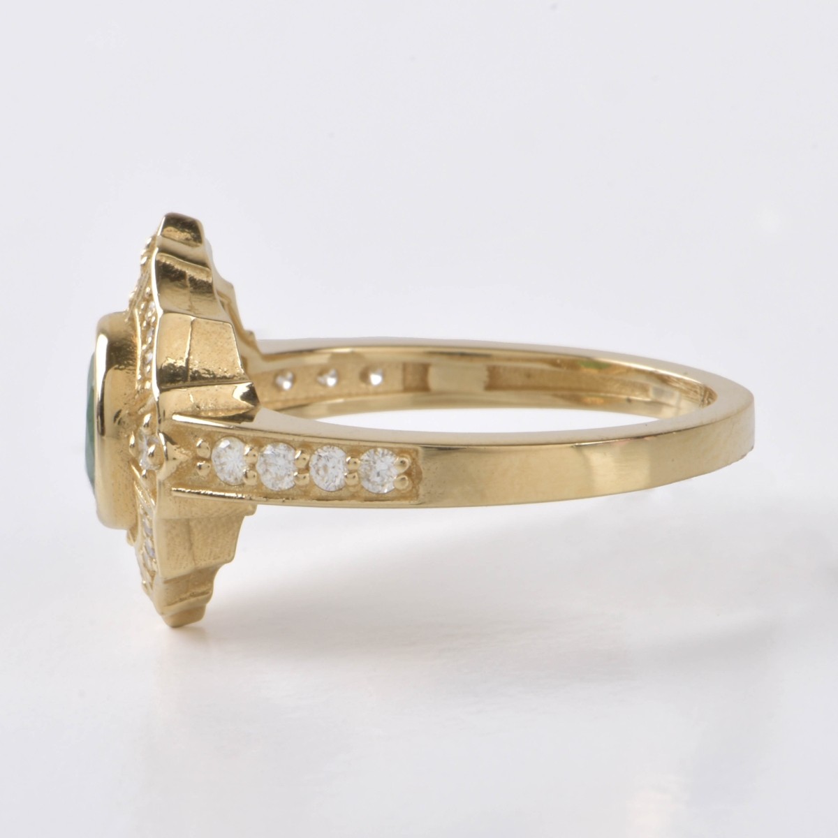 UGS Emerald, Diamond and 14K Ring