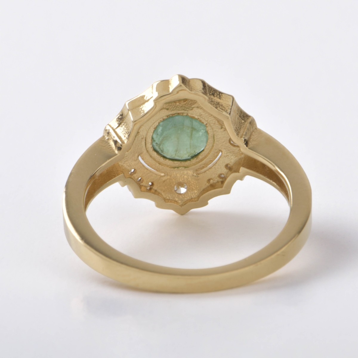 UGS Emerald, Diamond and 14K Ring