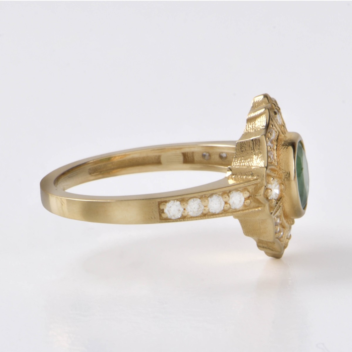 UGS Emerald, Diamond and 14K Ring