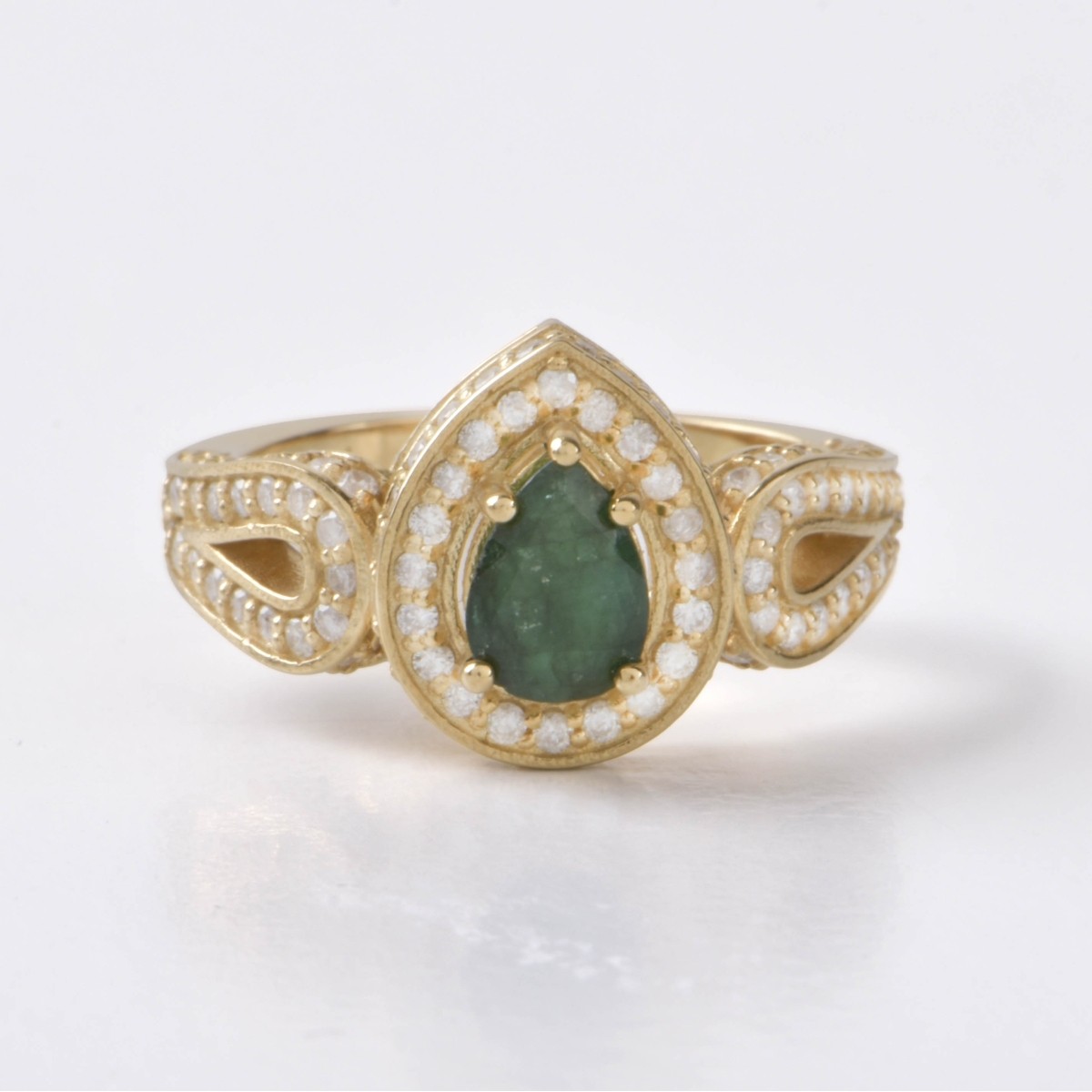 UGS Emerald, Diamond and 14K Ring