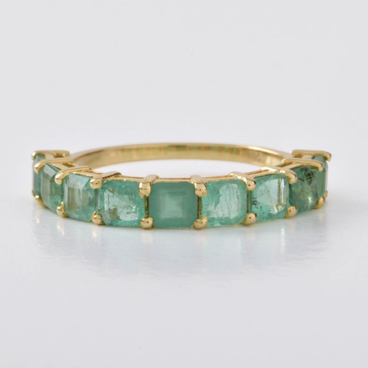 Emerald and 14K Eternity Band