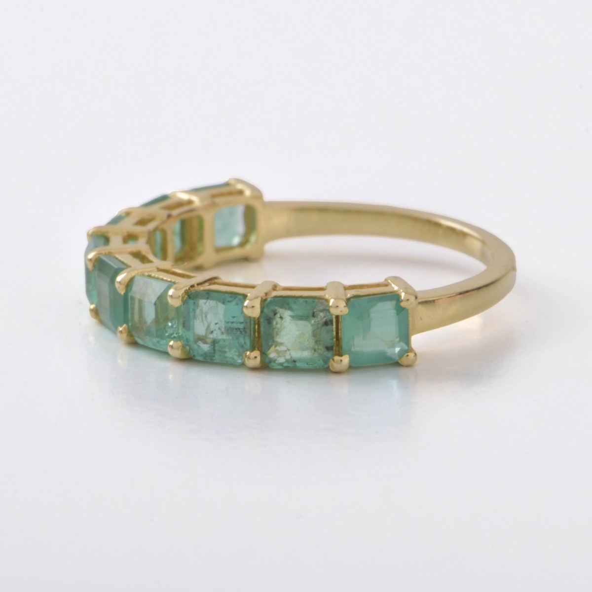 Emerald and 14K Eternity Band