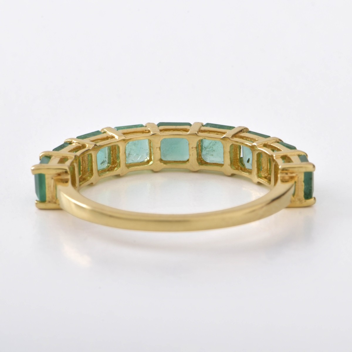 Emerald and 14K Eternity Band