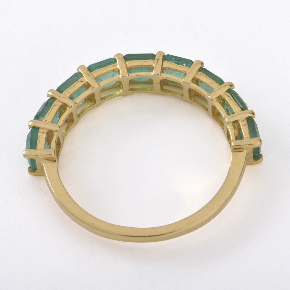 Emerald and 14K Eternity Band