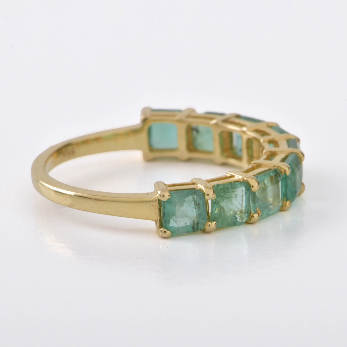 Emerald and 14K Eternity Band