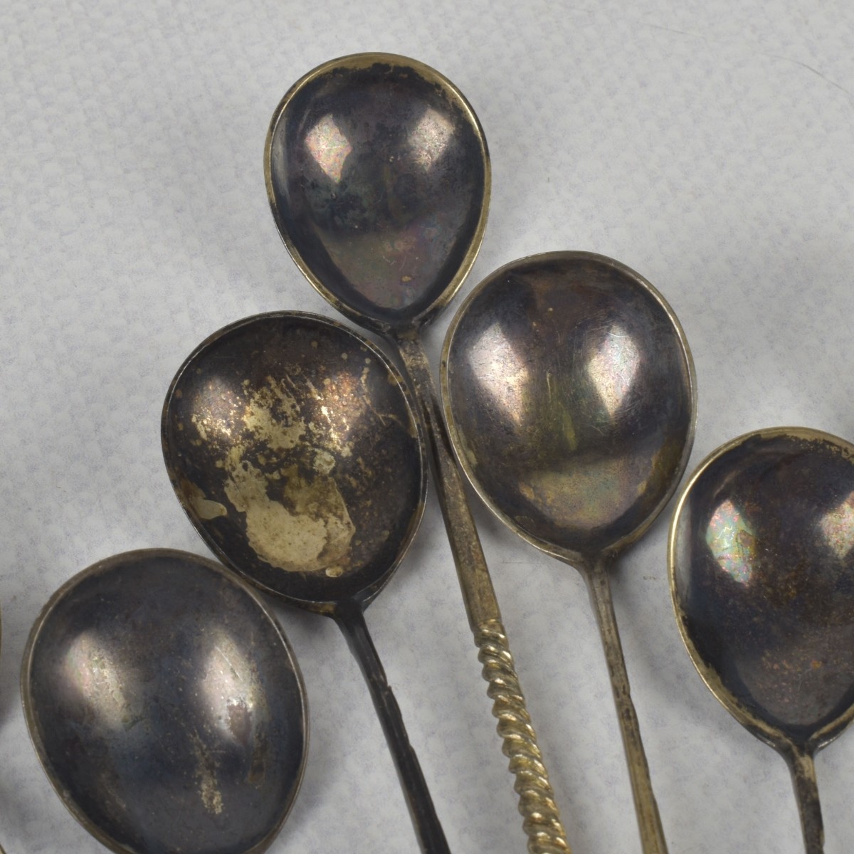 Antique Gold-wash Russian 84 Silver Spoons
