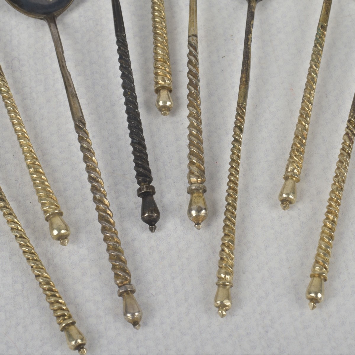 Antique Gold-wash Russian 84 Silver Spoons