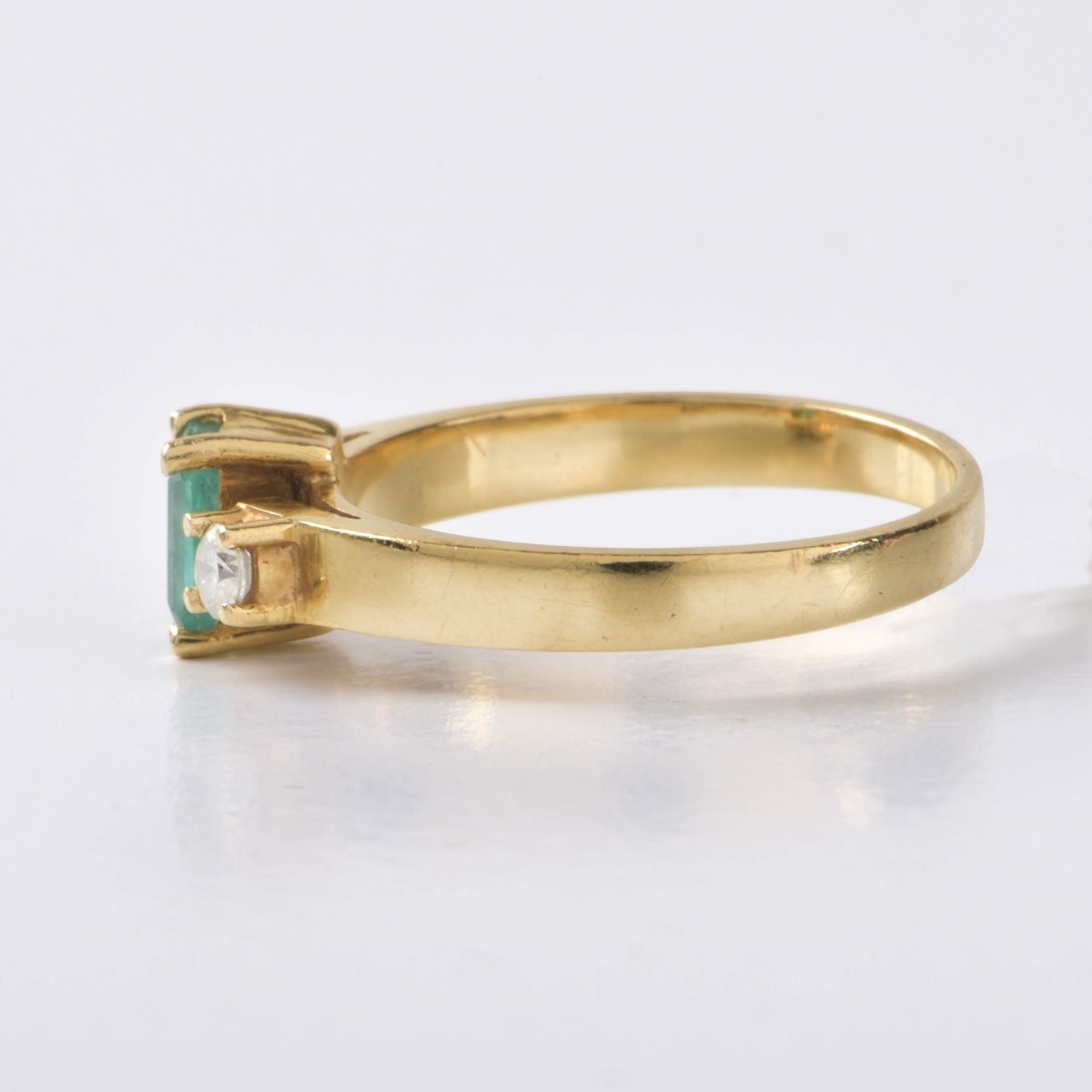 Emerald, Diamond and 18K Ring