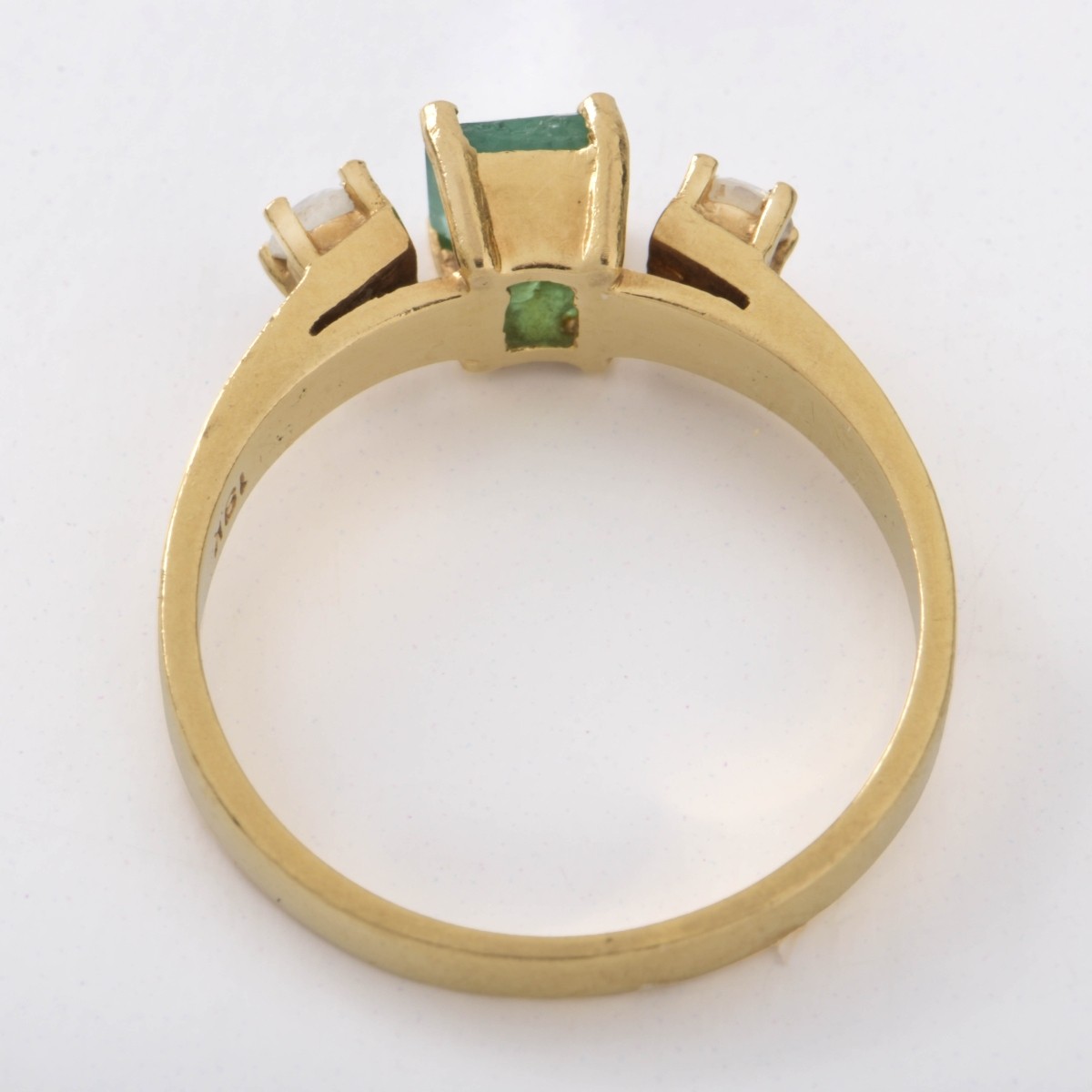 Emerald, Diamond and 18K Ring