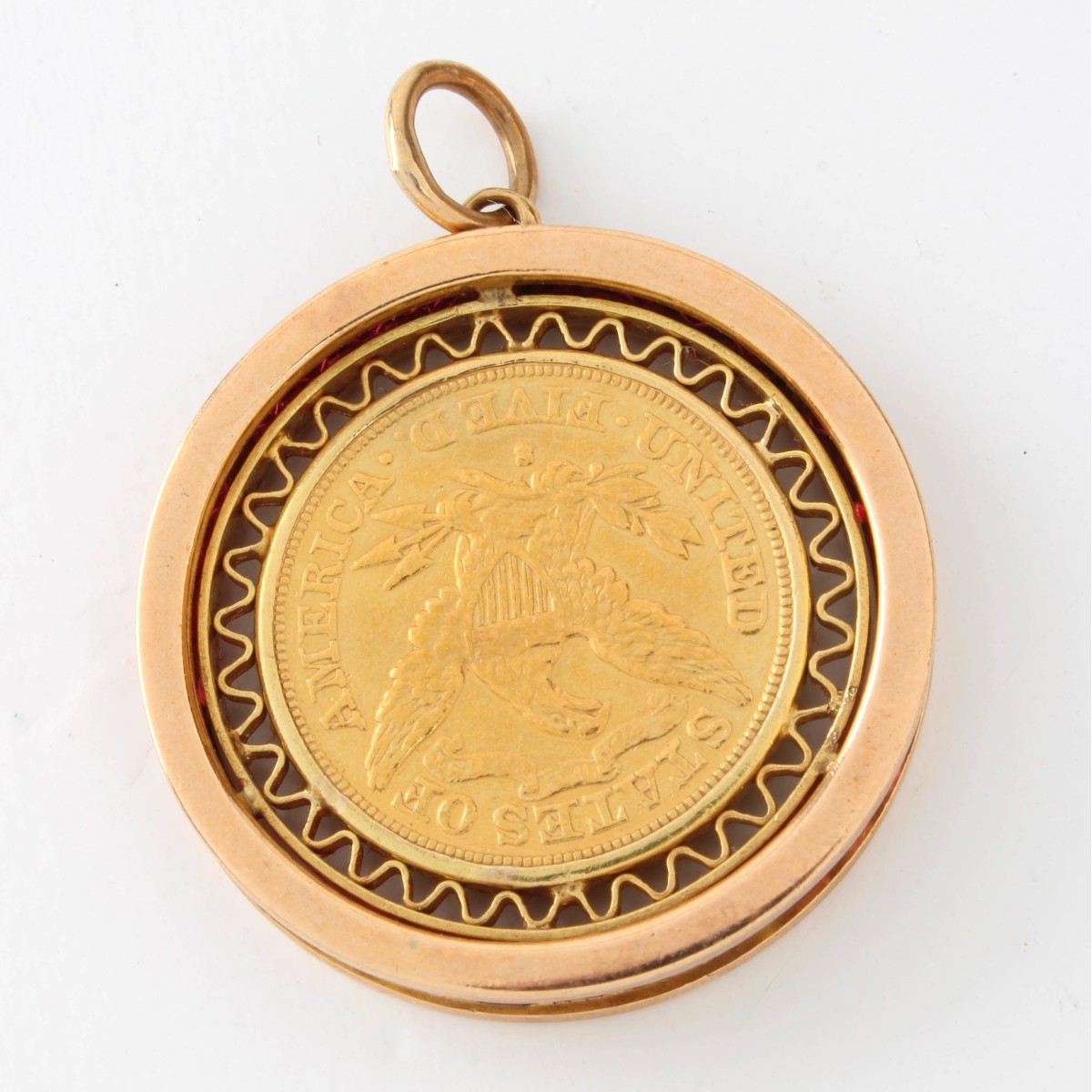 US $5 Gold Coin and 14K Pendant