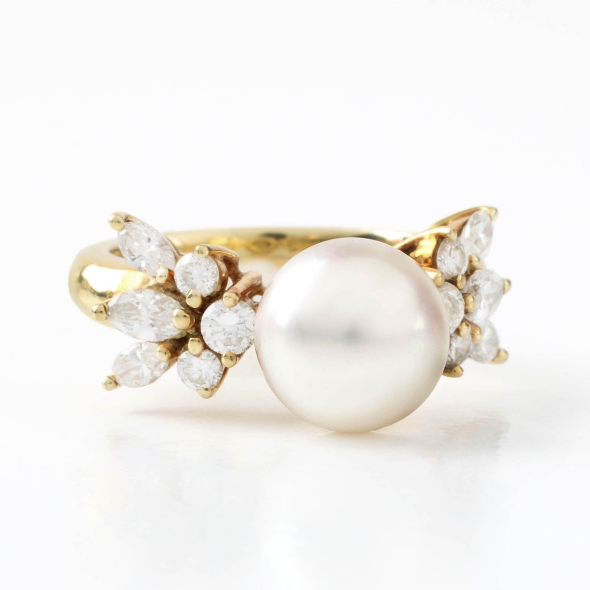 Mikimoto Pearl and Diamond Ring