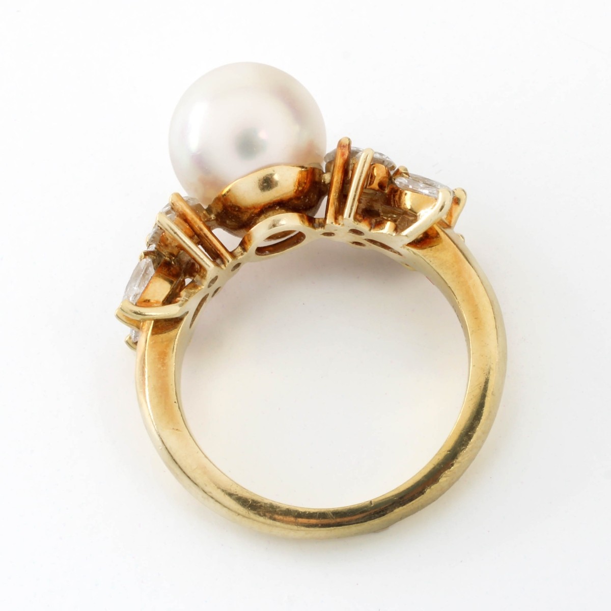 Mikimoto Pearl and Diamond Ring