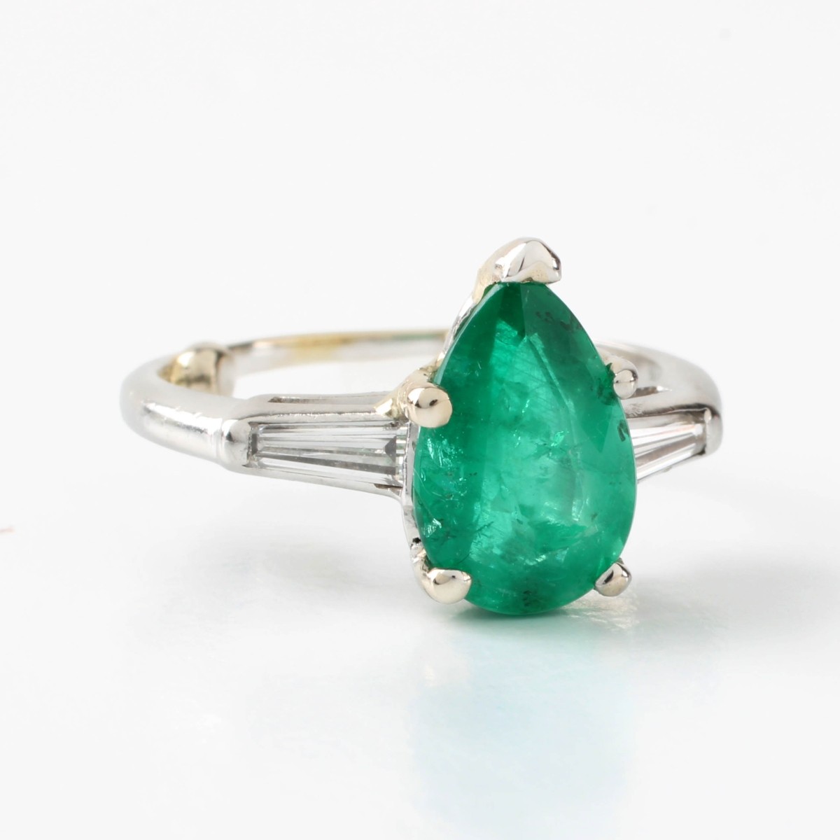 Emerald, Diamond and Plat Ring