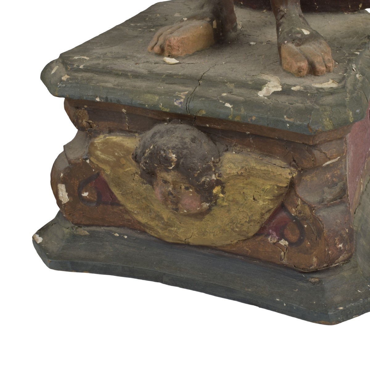 Italian Carved Wood Pricket Candlesticks