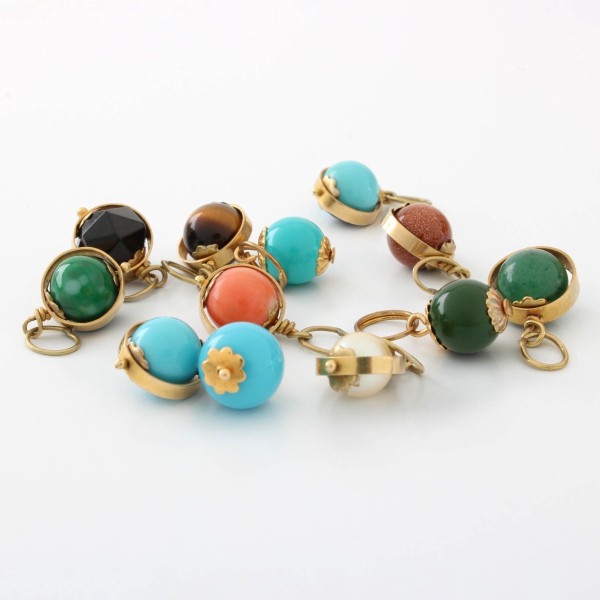 14K and Hardstone Pendants