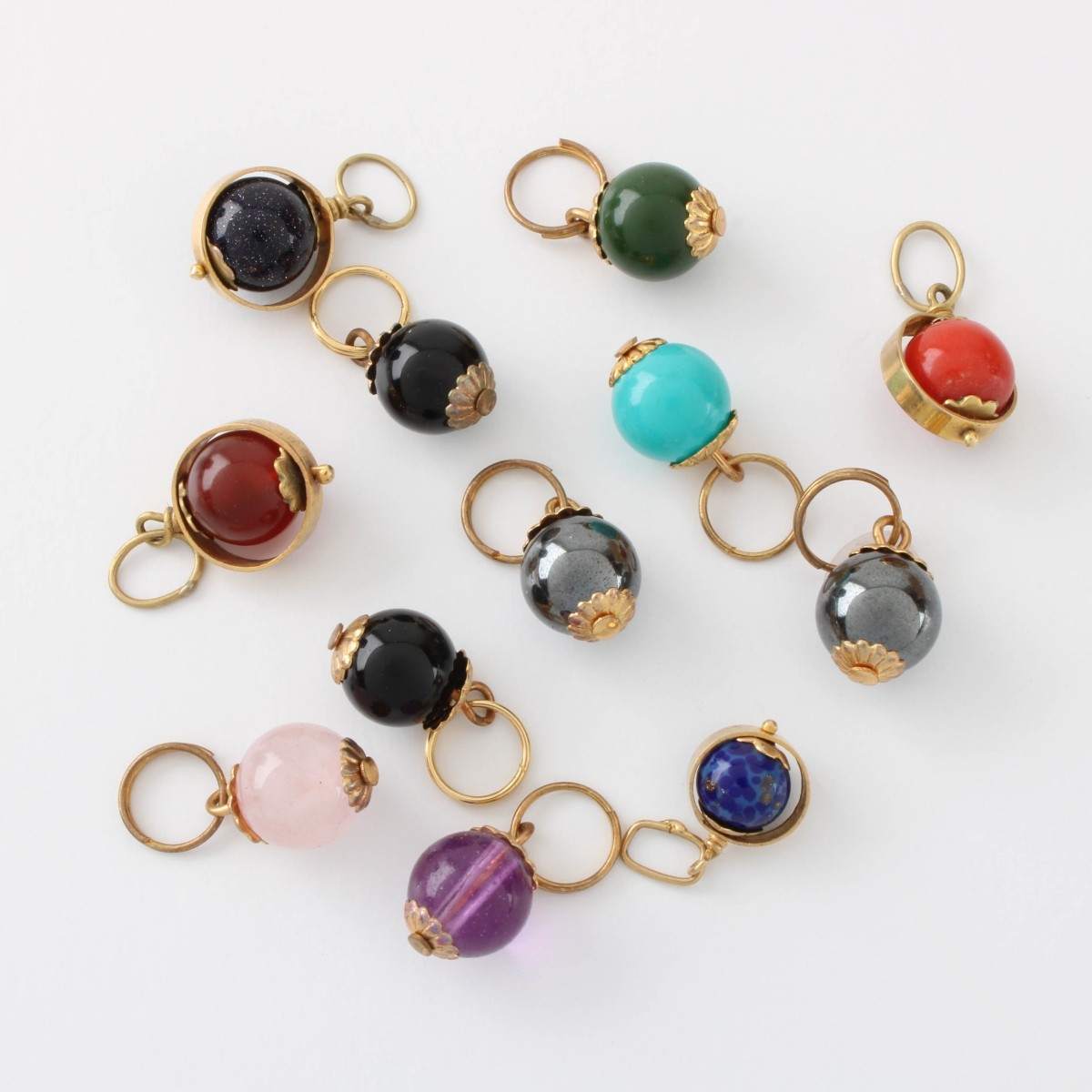 14K and Hardstone Pendants