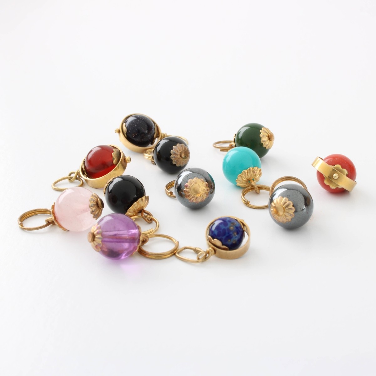14K and Hardstone Pendants