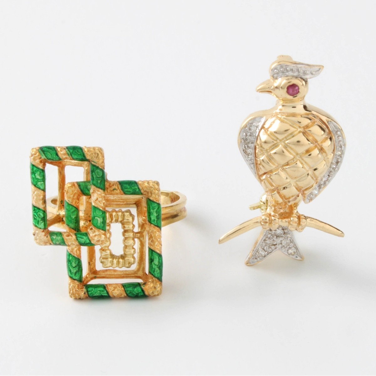 18K Ring & 14K Pin