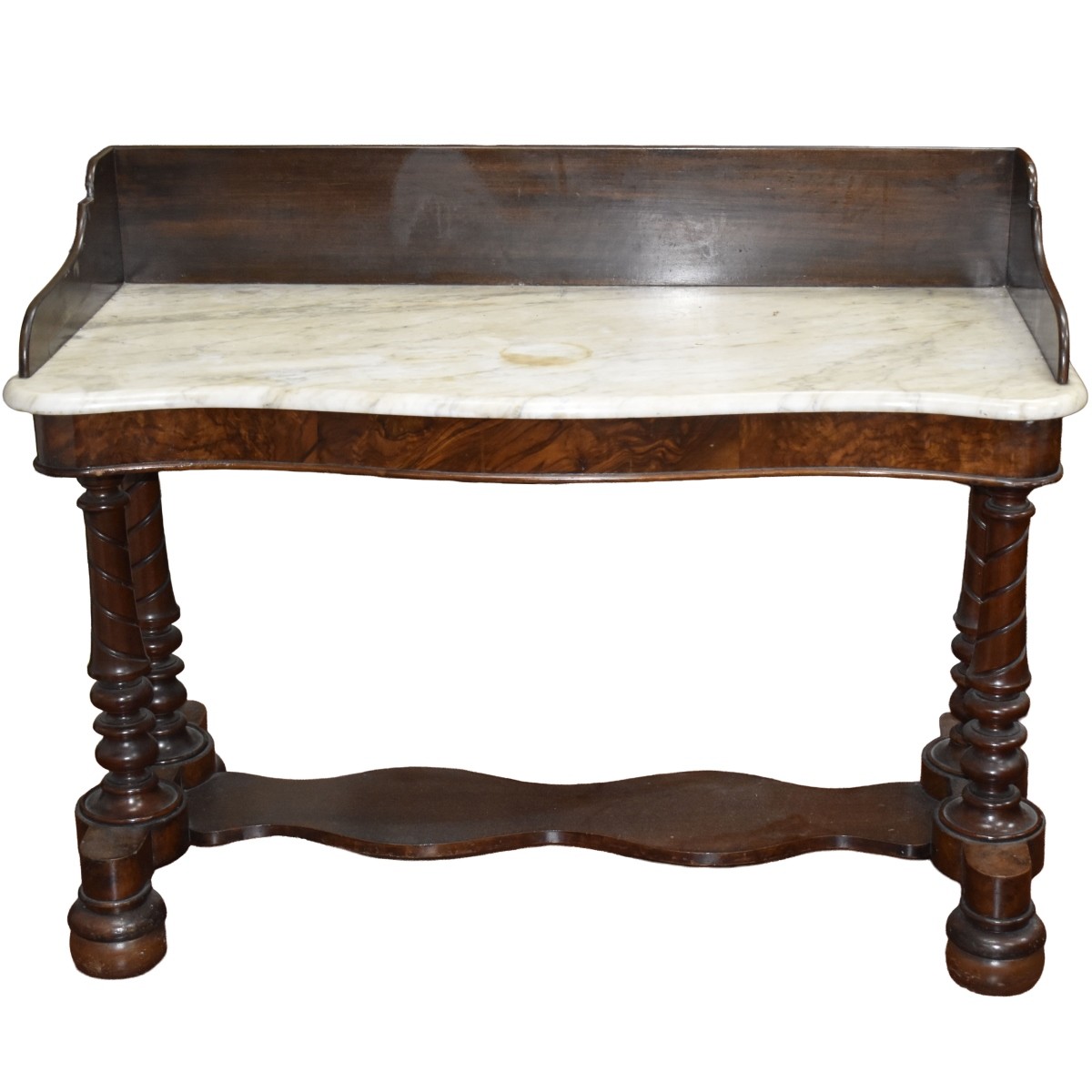 Victorian Marble and Wood Side Board