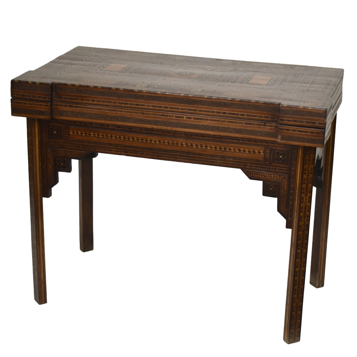 Antique Moroccan Inlaid Game Table