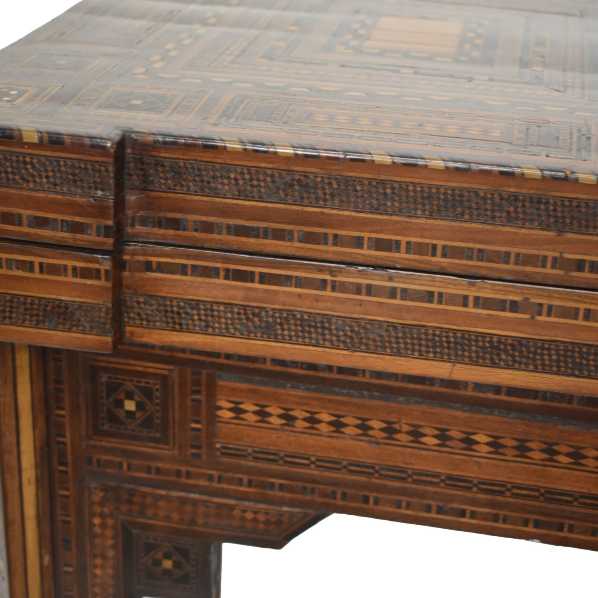 Antique Moroccan Inlaid Game Table