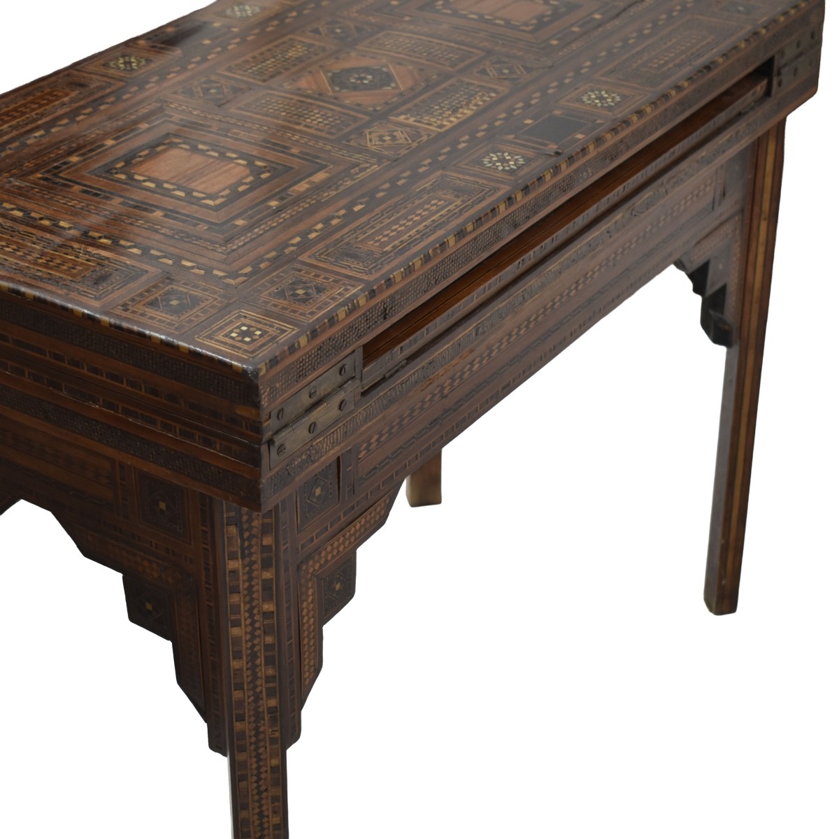 Antique Moroccan Inlaid Game Table
