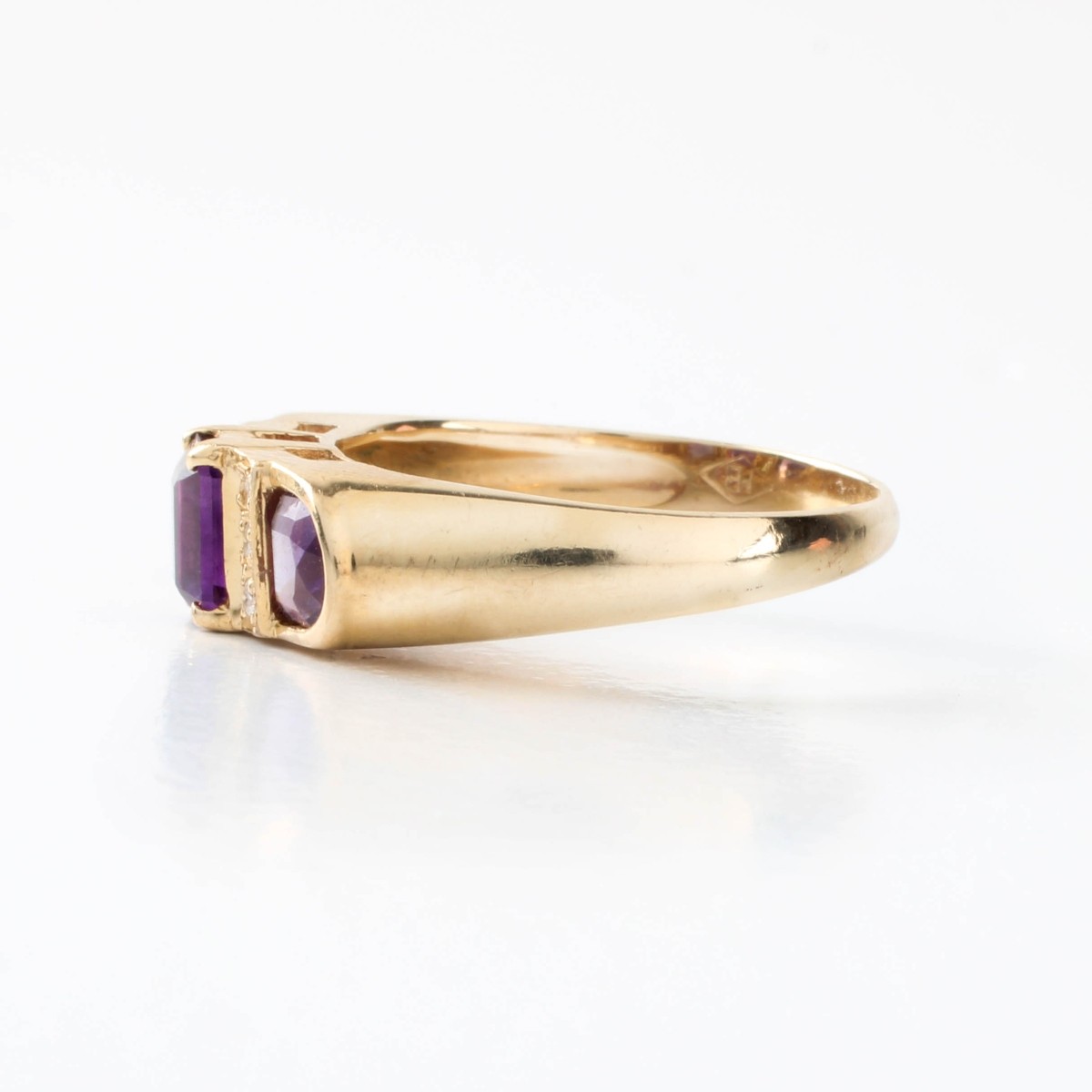 Amethyst, Diamond and 14K Ring