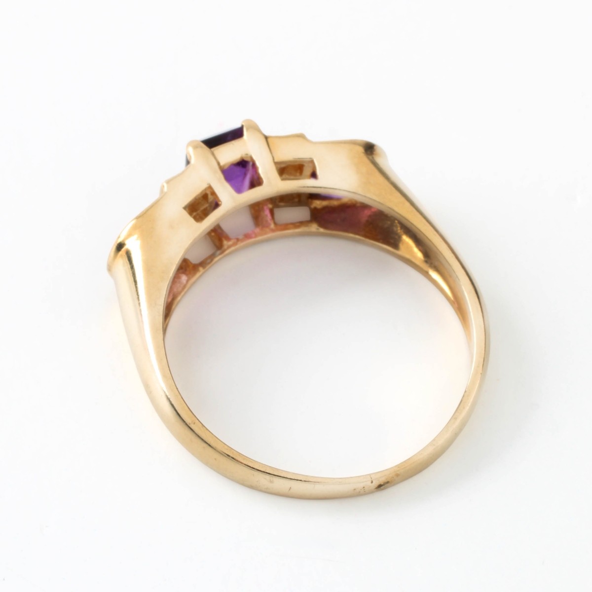 Amethyst, Diamond and 14K Ring