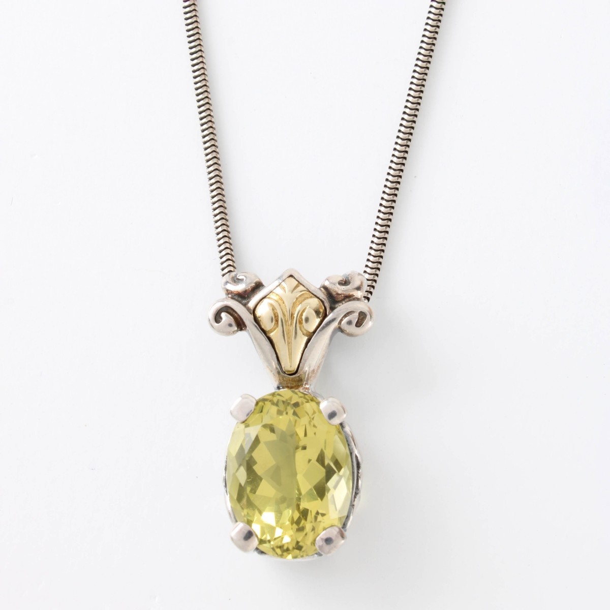 Sterling 18K and Gemstone Necklace