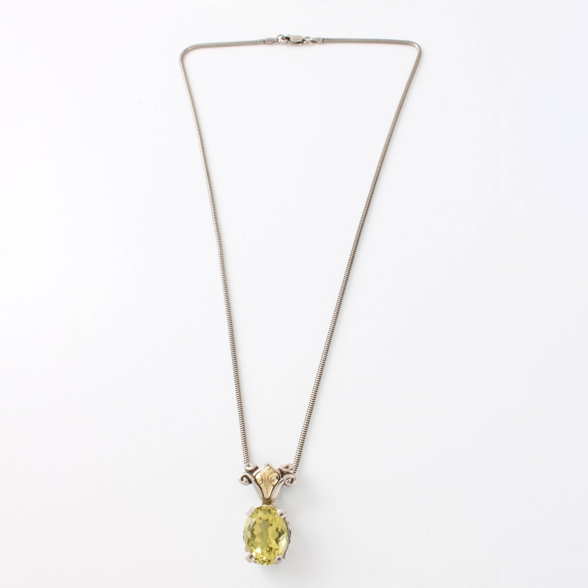 Sterling 18K and Gemstone Necklace
