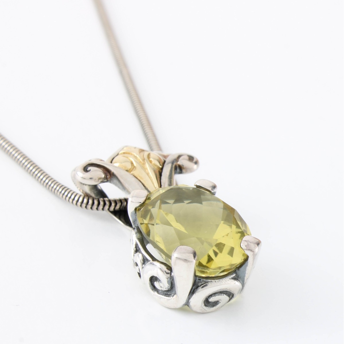 Sterling 18K and Gemstone Necklace