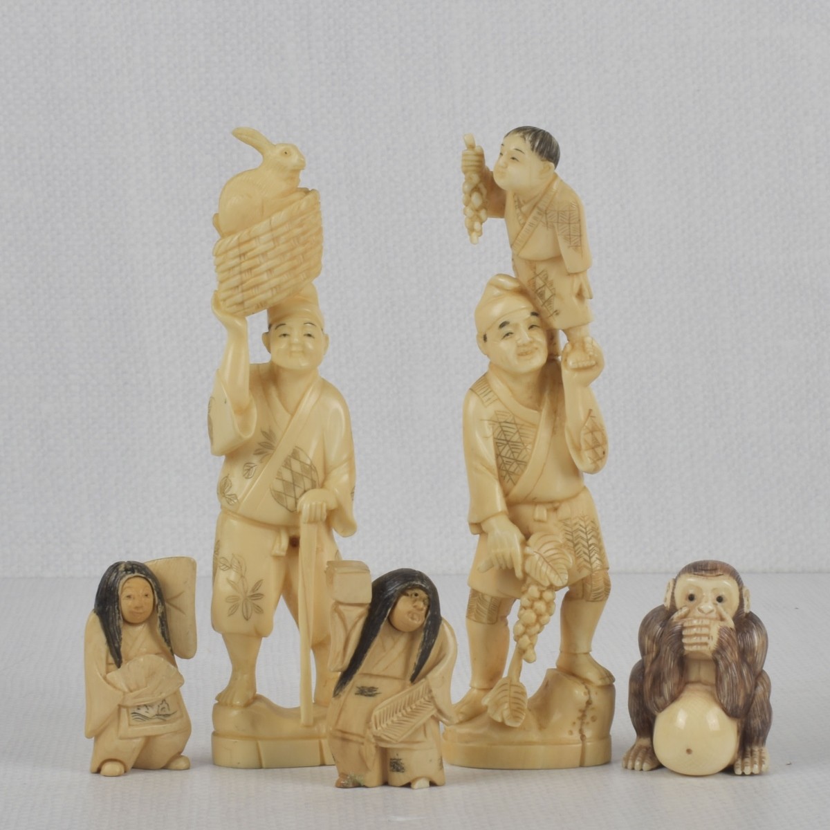 Antique Carved Japanese Figures