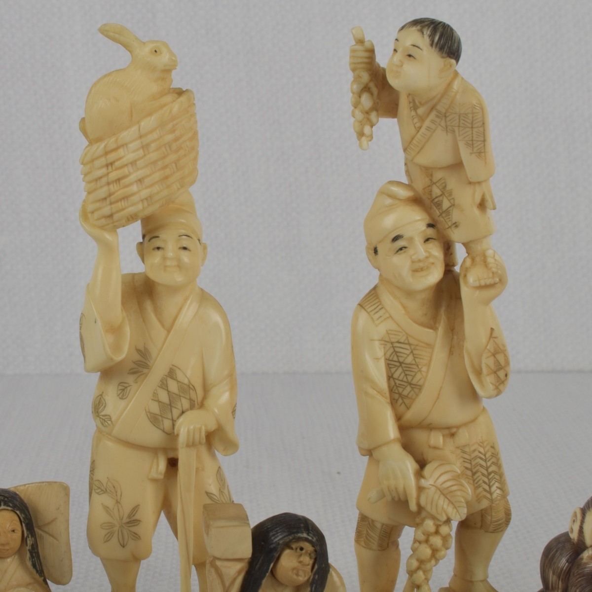 Antique Carved Japanese Figures