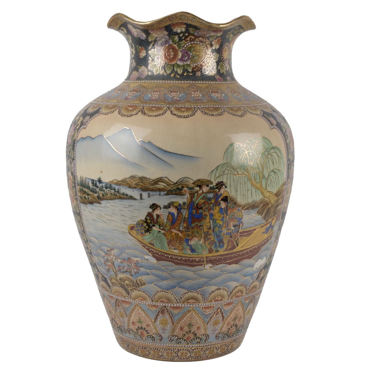 Late 20th C. Japanese Satsuma Style Vase