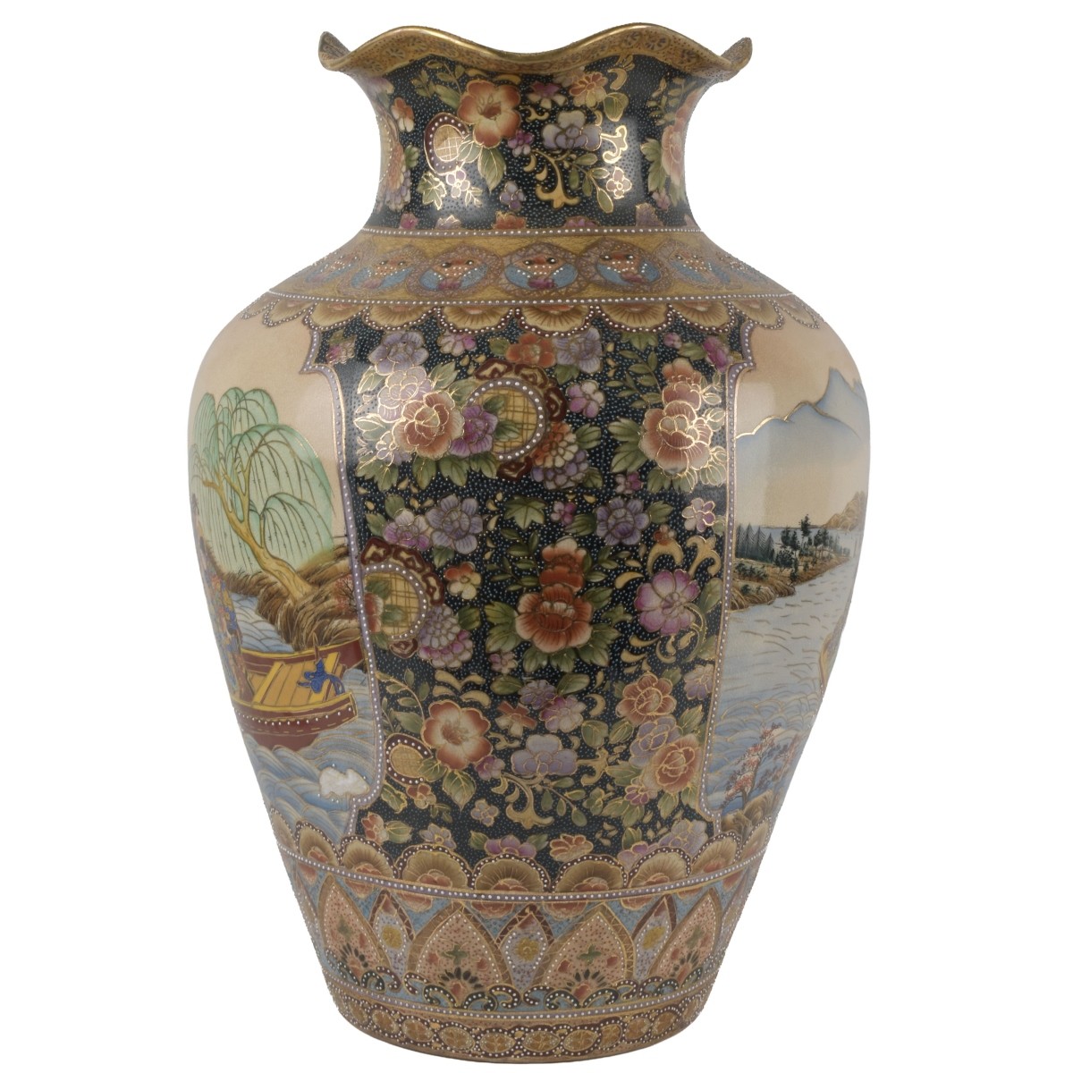 Late 20th C. Japanese Satsuma Style Vase
