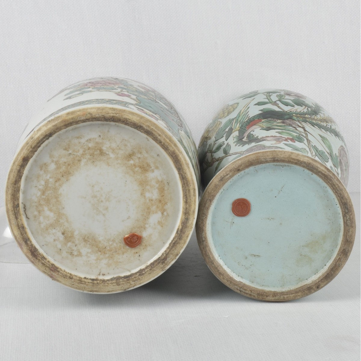 Vintage Chinese Rose Medallion Vases