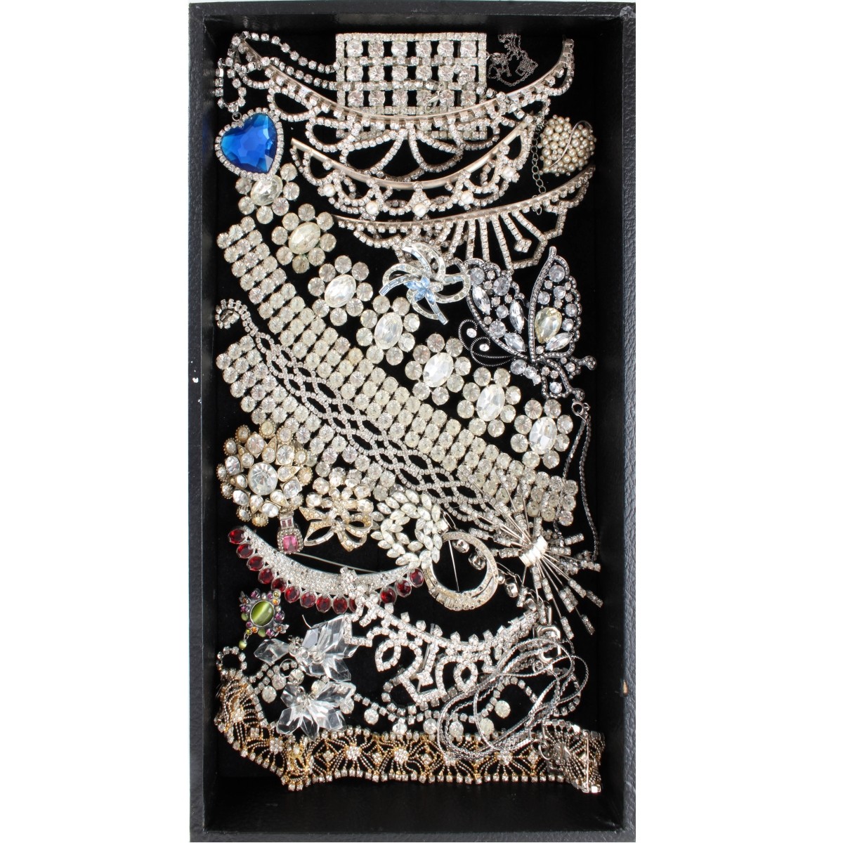 Tray Lot of Costume Jewelry & Parts