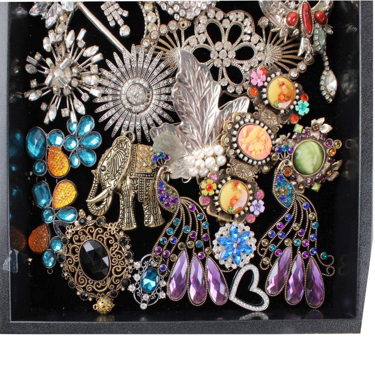 Tray Lot of Costume Jewelry & Parts