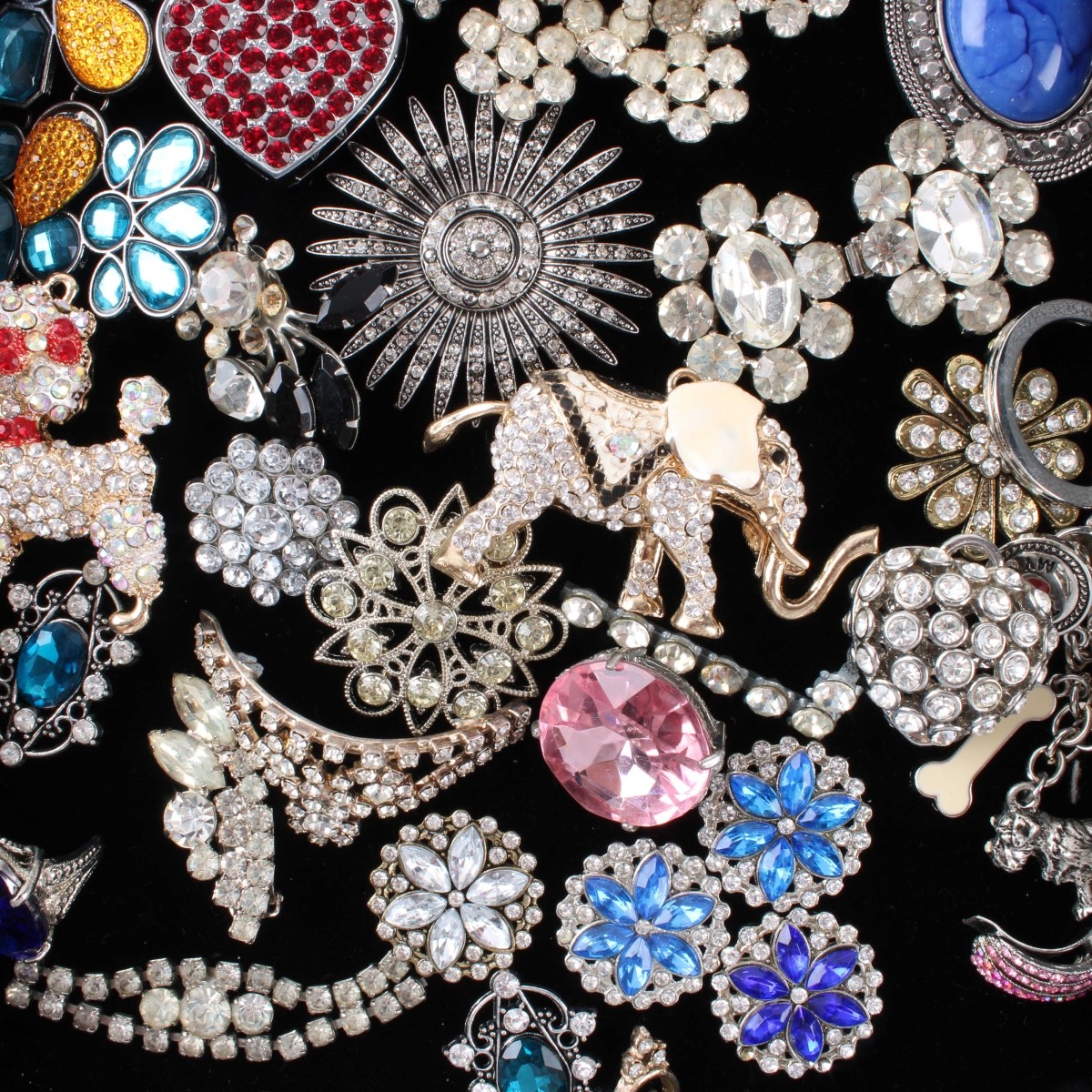 Tray Lot of Costume Jewelry & Parts