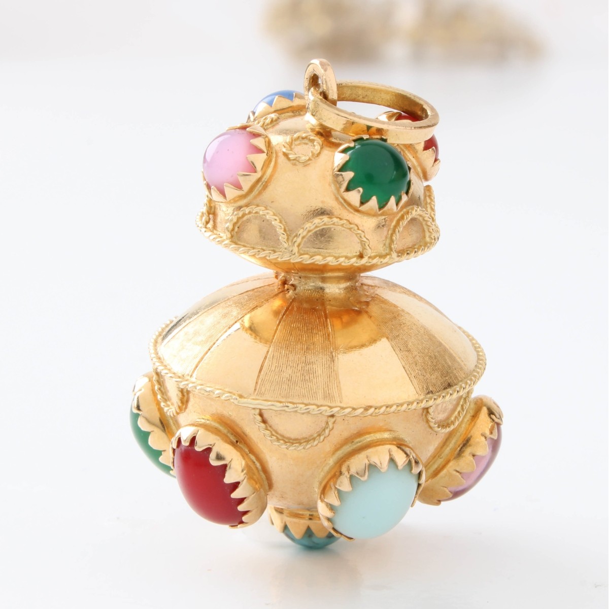 Hardstone and 18K Charm
