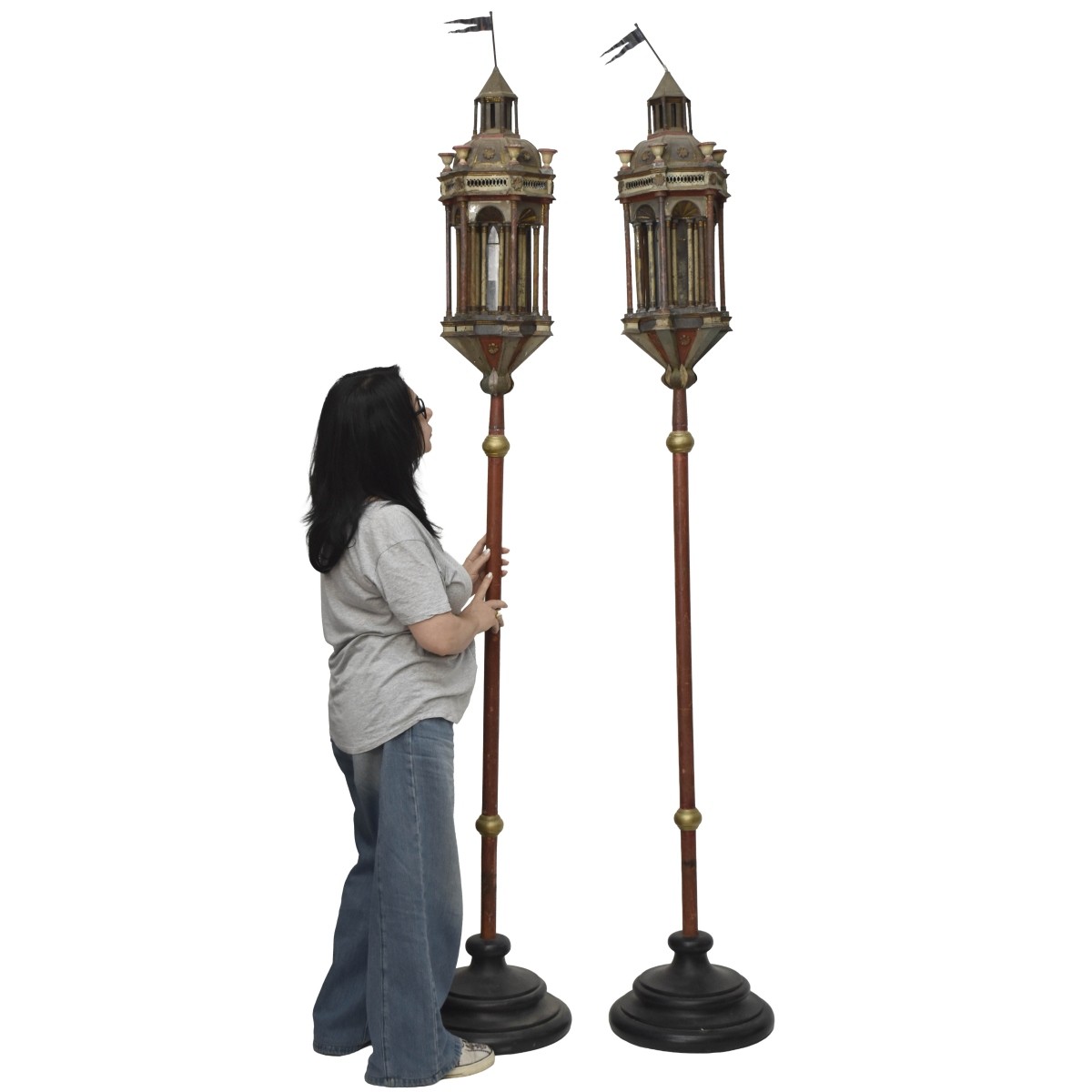 Venetian Baroque Style Standing Lanterns